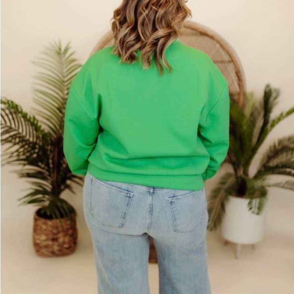 Green Half-Zip Pullover Sweatshirt - image 3